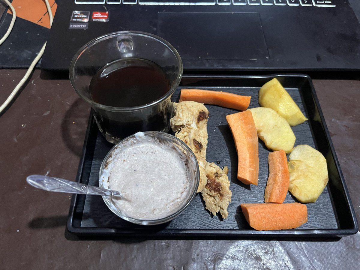 Thanks to almighty Allah 🫶 for the food

Today’s snacks 🍽️ 
 
- ☕️ &amp; 🥣 &amp; 🐔  
 
29 October 2025

#Carnivore #CarnivoreDiet #AnimalBased #BodyBuilding #Diet