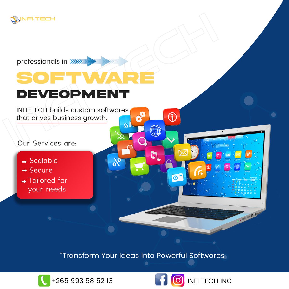 infitechmw's tweet photo. Transform your ideas into powerful digital solutions with our custom software development services built for performance, security, and scalability. 💻✨

#SoftwareDevelopment #TechInnovation #InfiTech #DigitalSolutions #SmartTechnology https://t.co/gNpFh9iGHC
