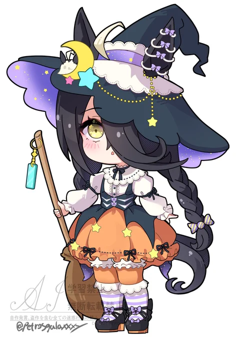 差分 タキオンはドラキュラ皇子系ロリータ カフェは魔女ゆめかわ スカートはかぼちゃイメージしてるよん