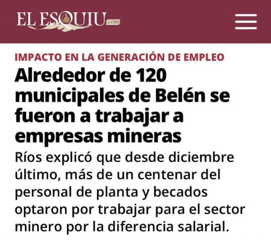 La minería genera empleos de calidad, pagan los sueldos más altos del sector privado junto con el petróleo, en pueblitos donde casi la única fuente de "trabajo" es el empleo público.