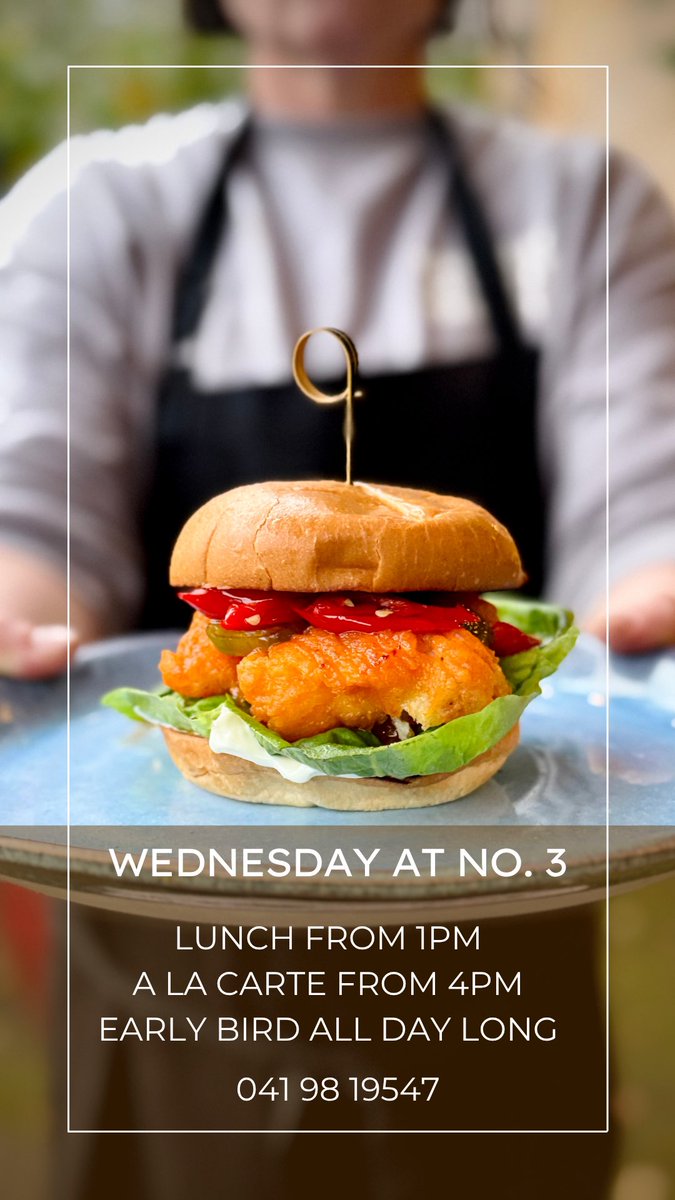 Wednesdays never looked (or tasted) this good 😋 Join us for Lunch from 1pm, A La Carte from 4pm, and our Early Bird Menu served all day long at No. 3.
📞 041 98 19547
#LouthChat #No3Collon #Foodie