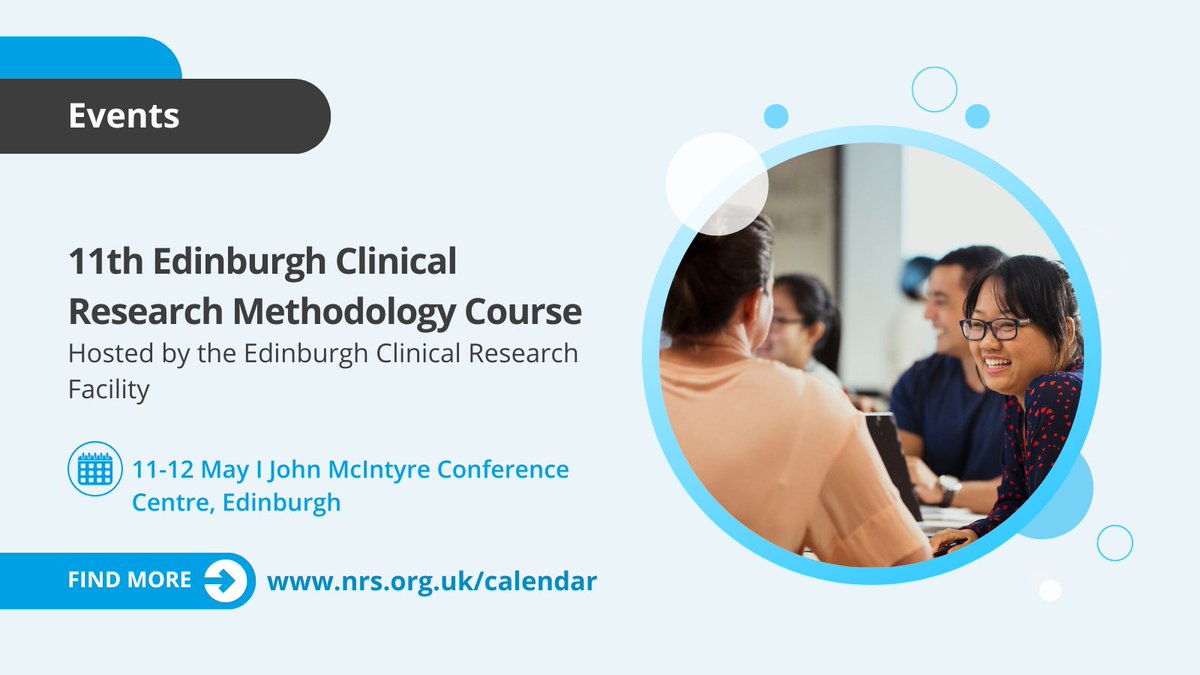 A two-day introductory course providing an overview of methods and frameworks essential for conducting clinical research will be held by the Edinburgh Clinical Research Facility in May. <a href="/EdinburghCRF/">EdinburghCRF 💙</a> 

Read more 🔗 nhsresearchscotland.org.uk/calendar/11th-…