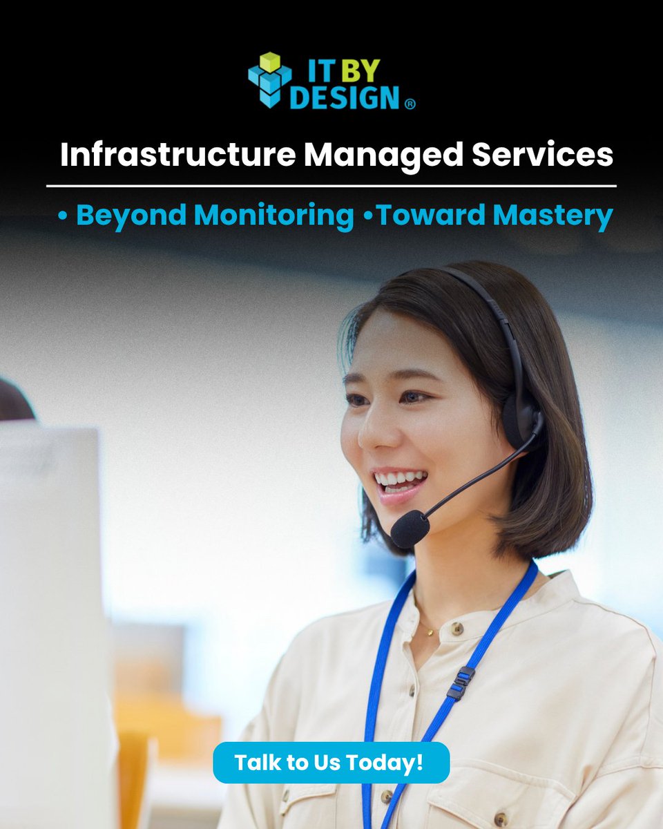 IT_BY_DESIGN's tweet image. With IT By Design’s Infrastructure Managed Services, you get 24x7 NOC &amp;amp; SOC support, proactive issue resolution, and ITIL-driven reliability.

Your infrastructure. Our expertise. Always on. hubs.ly/Q03QDlgh0

#MSP #ManagedServices #InfrastructureManagement