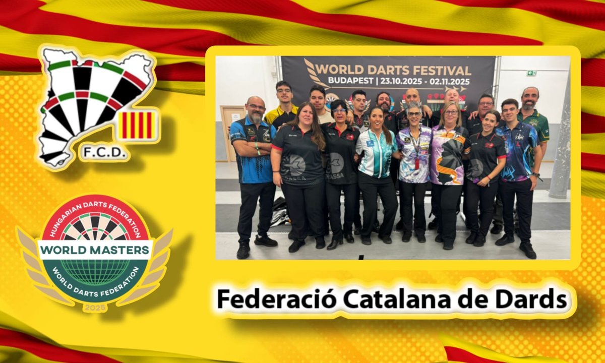 FCDards's tweet photo. #worldmasters2025 #dards
#teamCatalonia
🏆 WORLD MASTERS 2025
🏆 WORLD OPEN DARTS 2025
🏆 WDF LAKESIDE WORLD CHAMPIONSHIP QUALIFIERS
#femdiana #darts #femesport #esport #dardos https://t.co/juWcHWuzSl