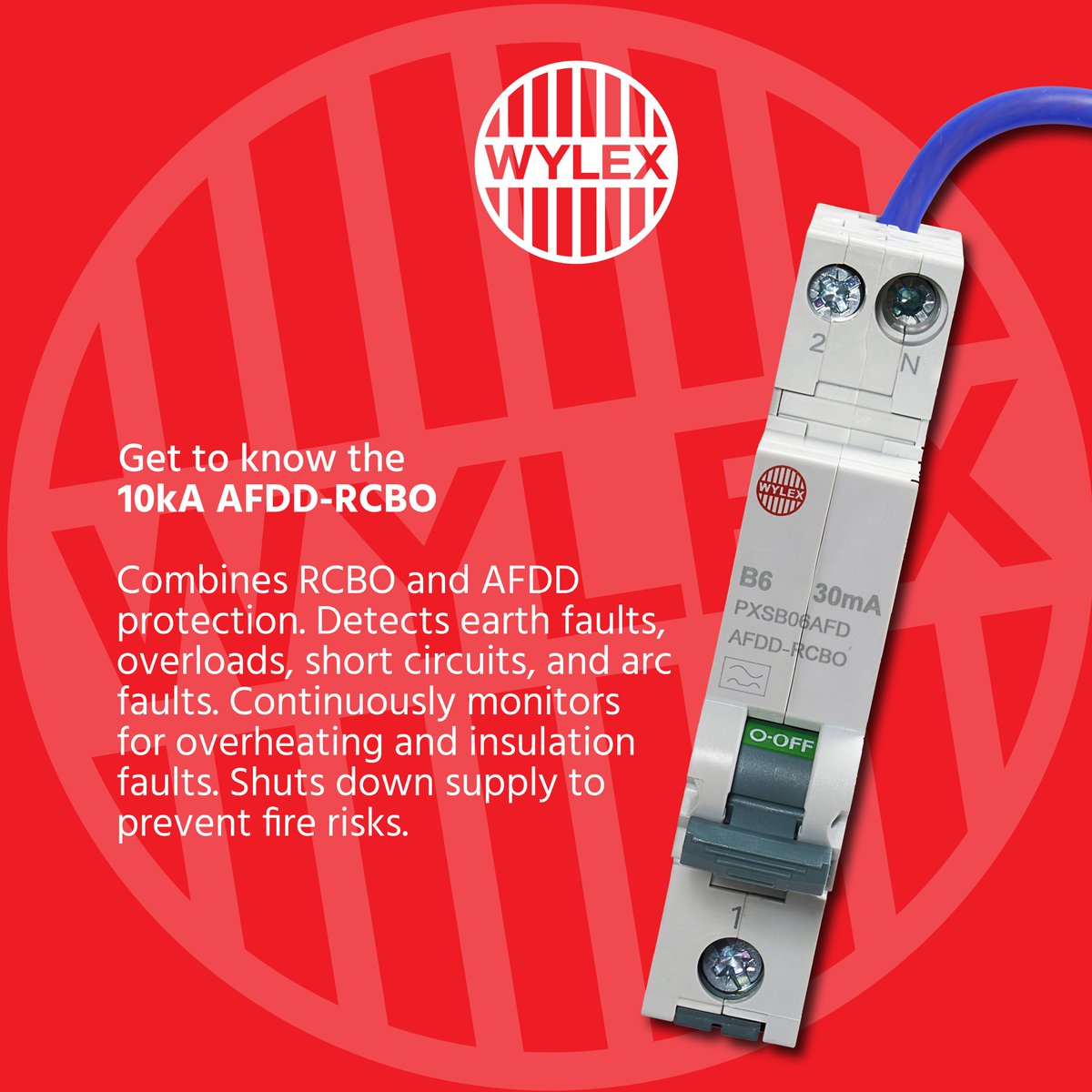 ElectriumNews's tweet image. Get to know ECN’s Product of the Year nominee: The Wylex 10kA AFDD/RCBO. Don’t risk 6kA where 10kA is needed. Don&apos;t compromise on safety.

#ChooseWylex #CircuitProtection  #ElectricalSafety