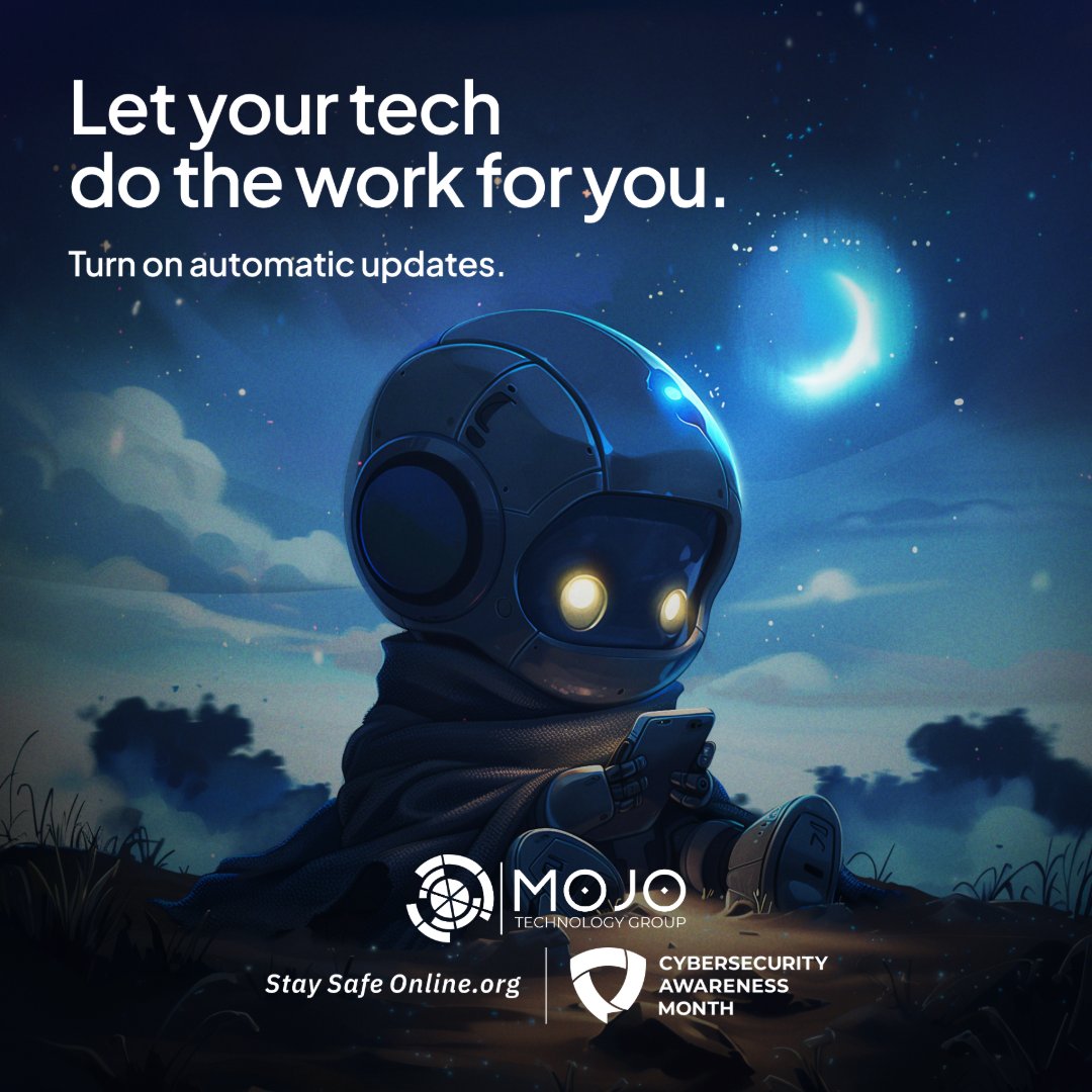 MoJoTechGroup's tweet image. You&apos;ve got enough on your plate. Let your tech handle its own security.

Set it and forget it. Your future self will thank you.

#CybersecurityAwarenessMonth #mojotechgroup