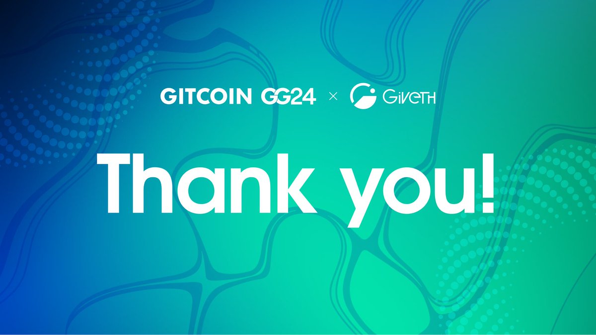 Giveth's tweet image. The @gitcoin GG24 QF rounds on Giveth are officially closed 💜💚

A huge thank you to every builder who applied, every donor who gave, and everyone who showed up for public goods.

Your support keeps Ethereum’s foundation strong.

Stay tuned — results are coming soon 👀