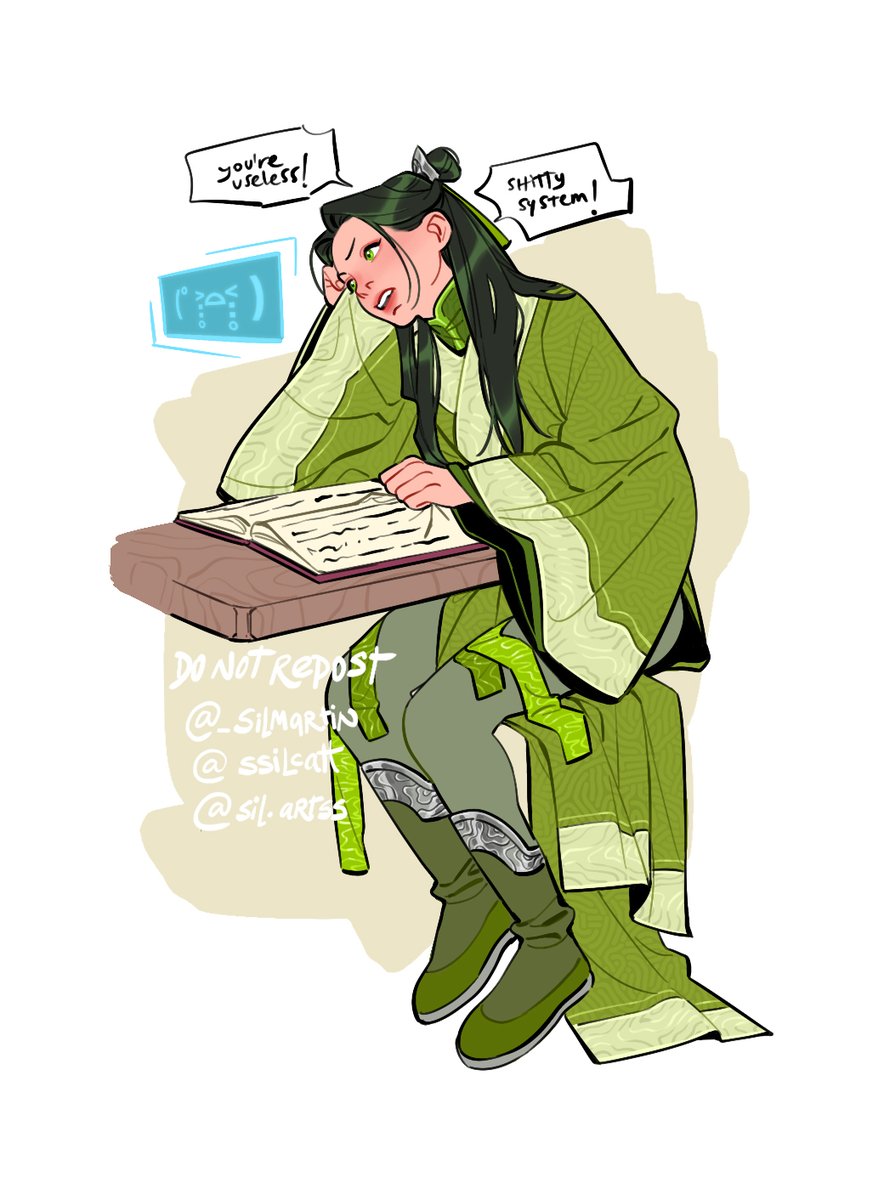 _SilMartin's tweet photo. Shen Yuan of No Relation has me in a chokehold! Feat. darling baby tiger Lin Jie! 🐯💚#svsss https://t.co/A9Wmp6z4wj