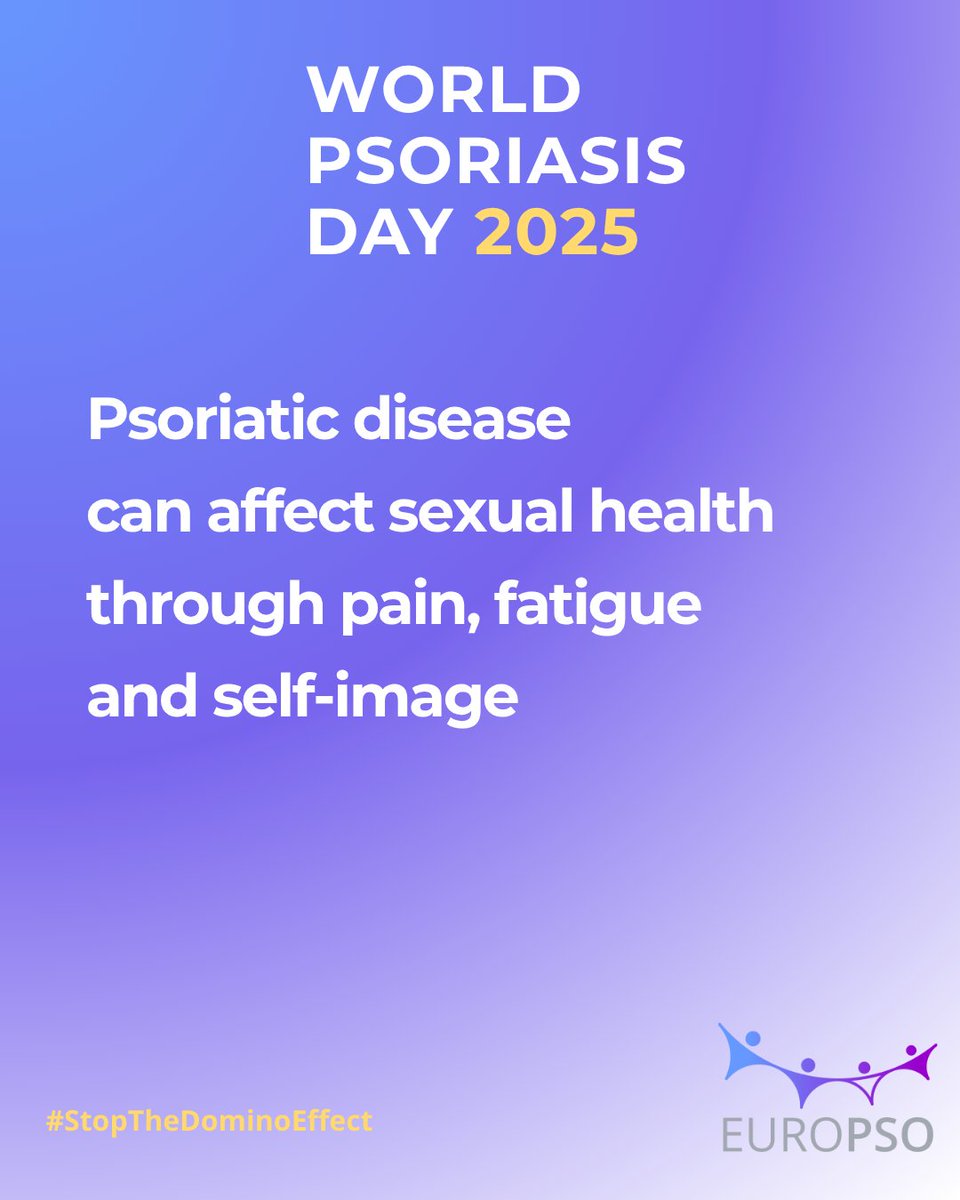 Living with psoriatic disease goes beyond what we see on the skin. It can also impact sexual health,through pain, fatigue, or changes in self-image. Today, let’s break the silence around the invisible aspects of psoriatic disease.
#WPDay2025 #StopTheDominoEffect