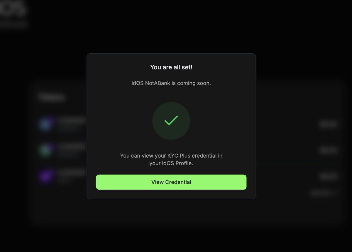 oqjelly's tweet photo. Did you know “NotABank” isn’t a bank at all? 👀

@idOS_network  NotABank is a user facing module that will live inside the idOS App.

It doesn’t hold your funds or run financial services, it simply embeds trusted third‑party services (on & off ramps, stablecoin wallets, etc.) behind your KYC Plus credential. 

You stay self‑custodial: idOS stores your identity data, not your money.

By verifying once and storing your KYC Plus in idOS, you’ll be ready to reuse that identity across multiple apps and unlock NotABank when it launches. 

Think of it as a passport to the stablecoin economy, not a new bank.

@wallchain