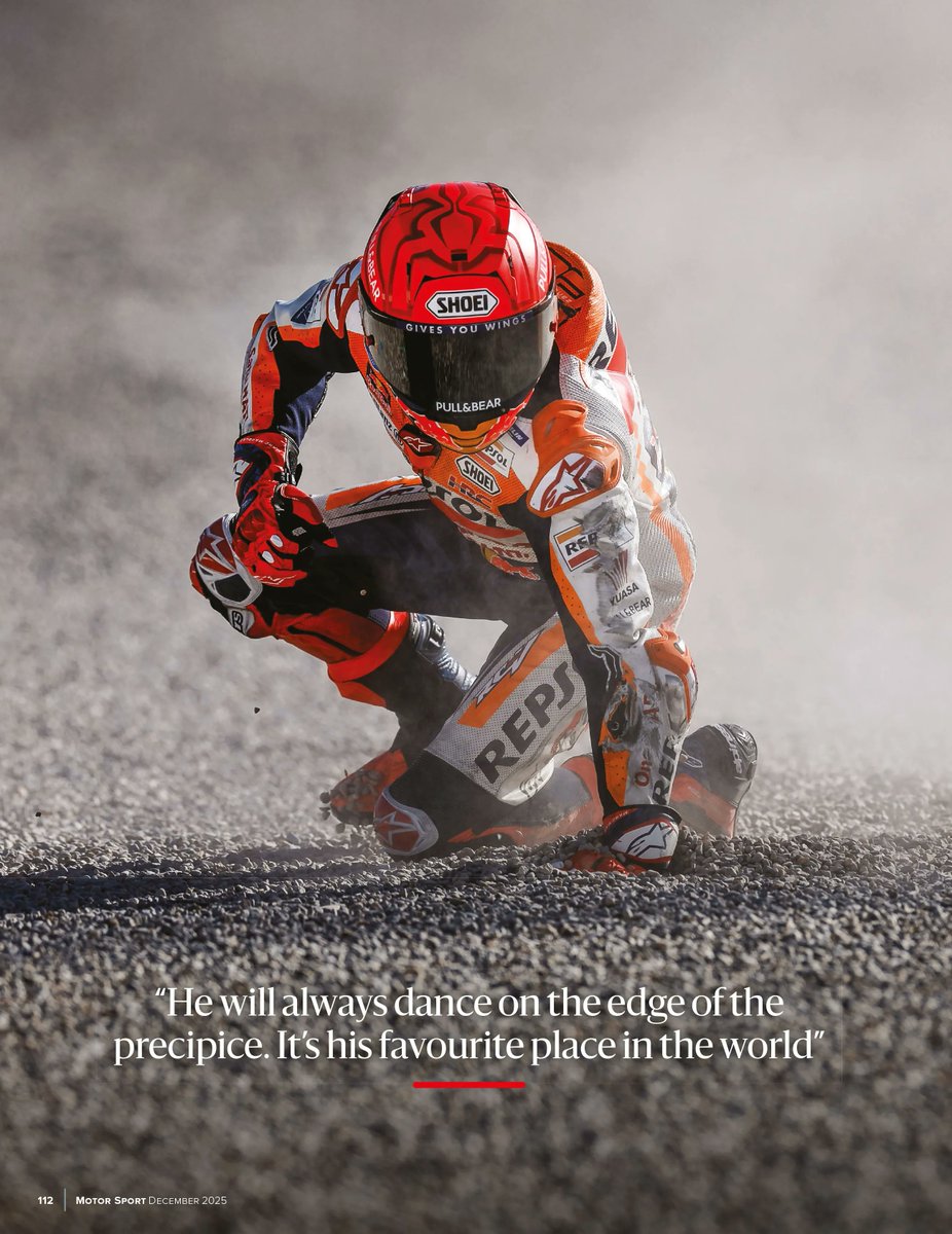 matoxley's tweet photo. Got a 10-page story in the new @Motor_Sport magazine, examining how MM93 rides. ie he has 2 big strengths no one has been able to copy in 13 years: still no one else can slide the front tyre like him &amp; still no one else crashes in practice to find more performance like he does https://t.co/ry80yKO42f