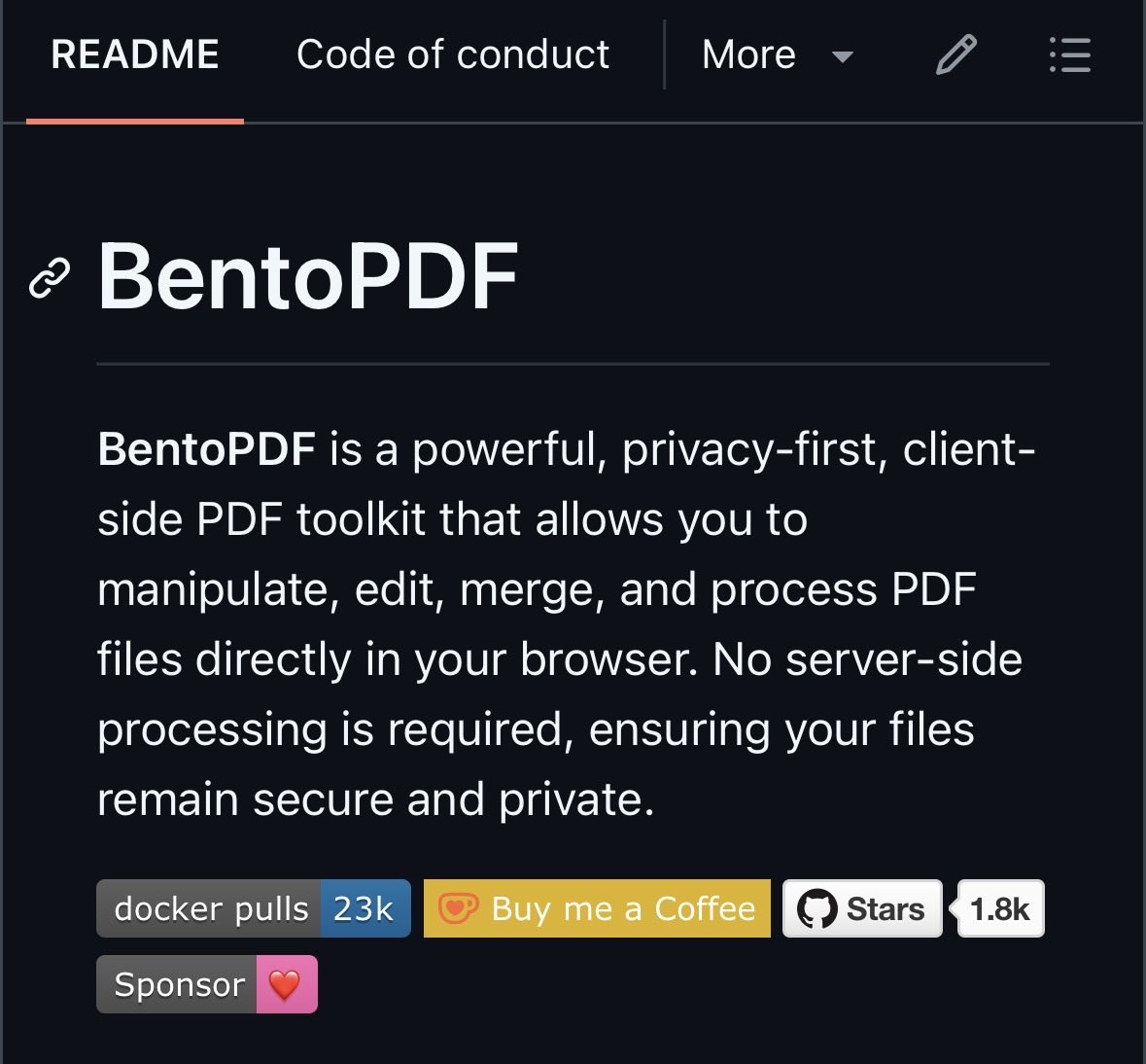 GithubProjects's tweet image. A Privacy First PDF Toolkit
