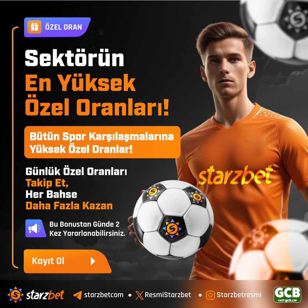 📱: t.me/Starzbetgir

🌟Starzbet'te Günlük Özel Oranlar Seni Bekliyor

💯 Yüksek Oranları Değerlendirme Fırsatını Kaçırma

✅ Günlük Özel Oranları Takip Etmek İçin Hemen Katıl