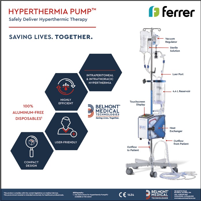 💡The Hyperthermia Pump™ by Belmont Medical Technologies, distributed by Ferrer, safely delivers hyperthermic therapy — efficient, user-friendly, and 100% aluminum-free.

🔹Compact design for optimal performance.

📍Visit them at PSOGI stands 13–15.

<a href="/ferrerforgood/">Ferrer</a> <a href="/PSOGI_EC/">Peritoneal Surface Oncology Group International</a>
