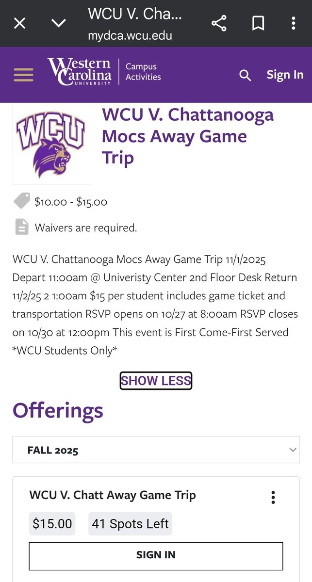gussanez's tweet photo. ATTN: ALL WCU STUDENTS
IT'S TIME TO FILL THE BUS AND BRING THE NOISE TO CHATTANOOGA!
LET'S SHOW THE MOCS WHAT TRUE SUPPORT LOOKS LIKE!!! π₯
DON'T MISS THE TRIP βRSVP YOUR SPOT NOW!
@CatamountsFB
βπ RSVP: https://t.co/3EU767rDrd
β #FillTheBus #WCUStudents
#SOCONCHAMPS https://t.co/e4e3sbpndx