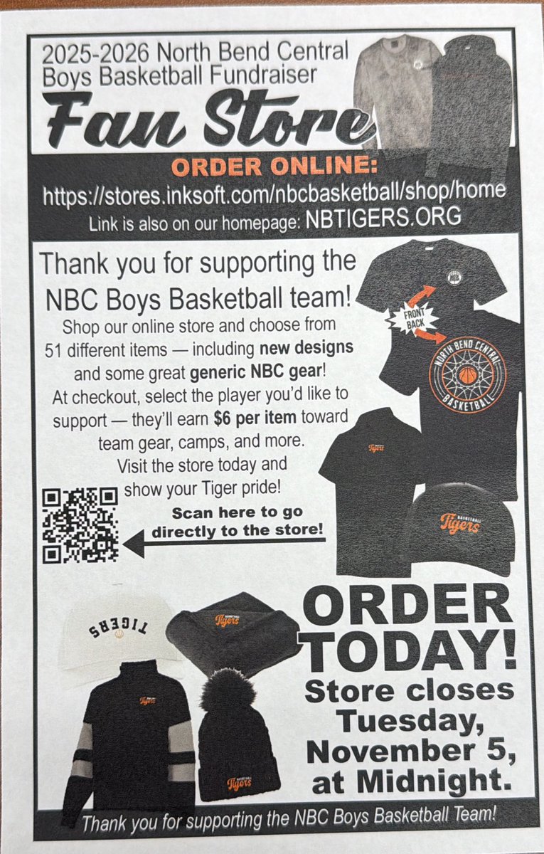 Fan Store with the newest B Ball apparel is up and running - support any athlete of your choosing! #tigers