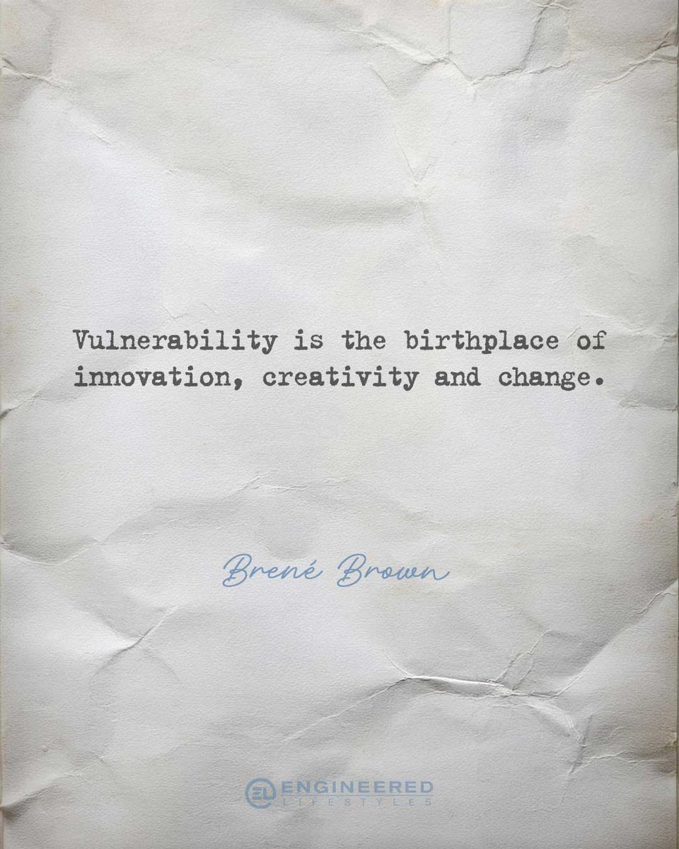 EngLifestyles's tweet image. “Vulnerability is the birthplace of innovation, creativity and change.” ~ Brené Brown

#InnovateBoldly #VulnerabilityIsStrength #EntrepreneurMindset #CreateAndIterate #LeadershipGrowth