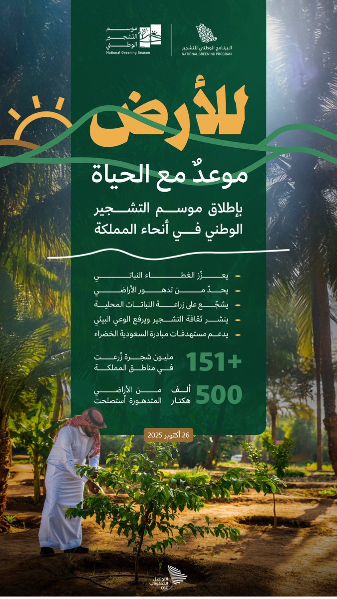 مبادرة التشجير تحت إشراف وازرة البيئة و المياة و الزراعة