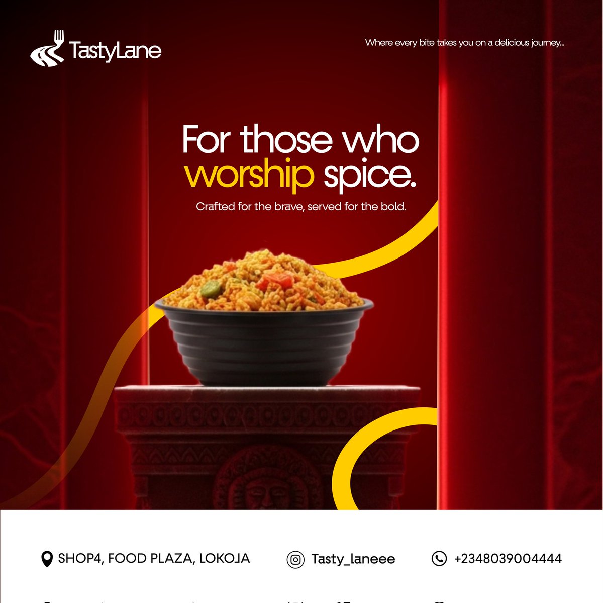 YuShouldAskCece's tweet image. Every design tells a story, and this one belongs to TasteLane 🍴

I&apos;m Ce Ce 
Your designer ✨
#graphicsdesign  #graphicsdesignservices  #graphicdesigner  #socialmediadesign  #branding  #RestaurantBranding  #fooddesign #creativedesign  #socialmediagraphics  #design