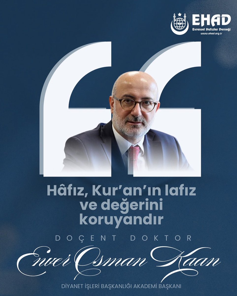 “Hâfız, Kur’an’ın lafız ve değerini koruyandır”

🎙️Doç. Dr. Enver Osman Kaan
Diyanet Akademisi Başkanı