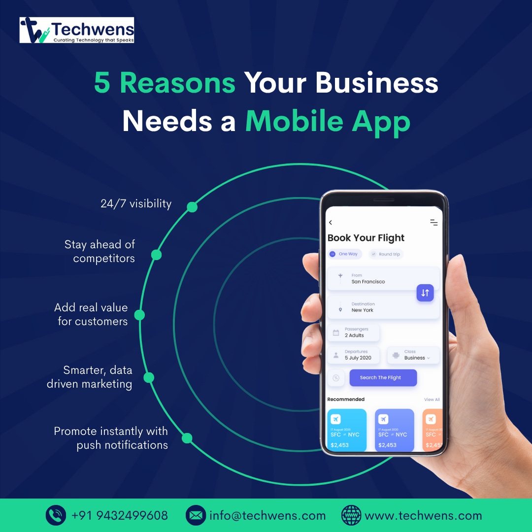 TechWens's tweet image. Here are 5 Reasons Why You Need a Mobile App – NOW! 
✅ 24/7 visibility — stay connected with your audience anytime, anywhere
✅ Stay ahead of competitors with a tech-driven edge
✅ Add real value and convenience for your customers
✅ Smarter, data-driven marketing insights