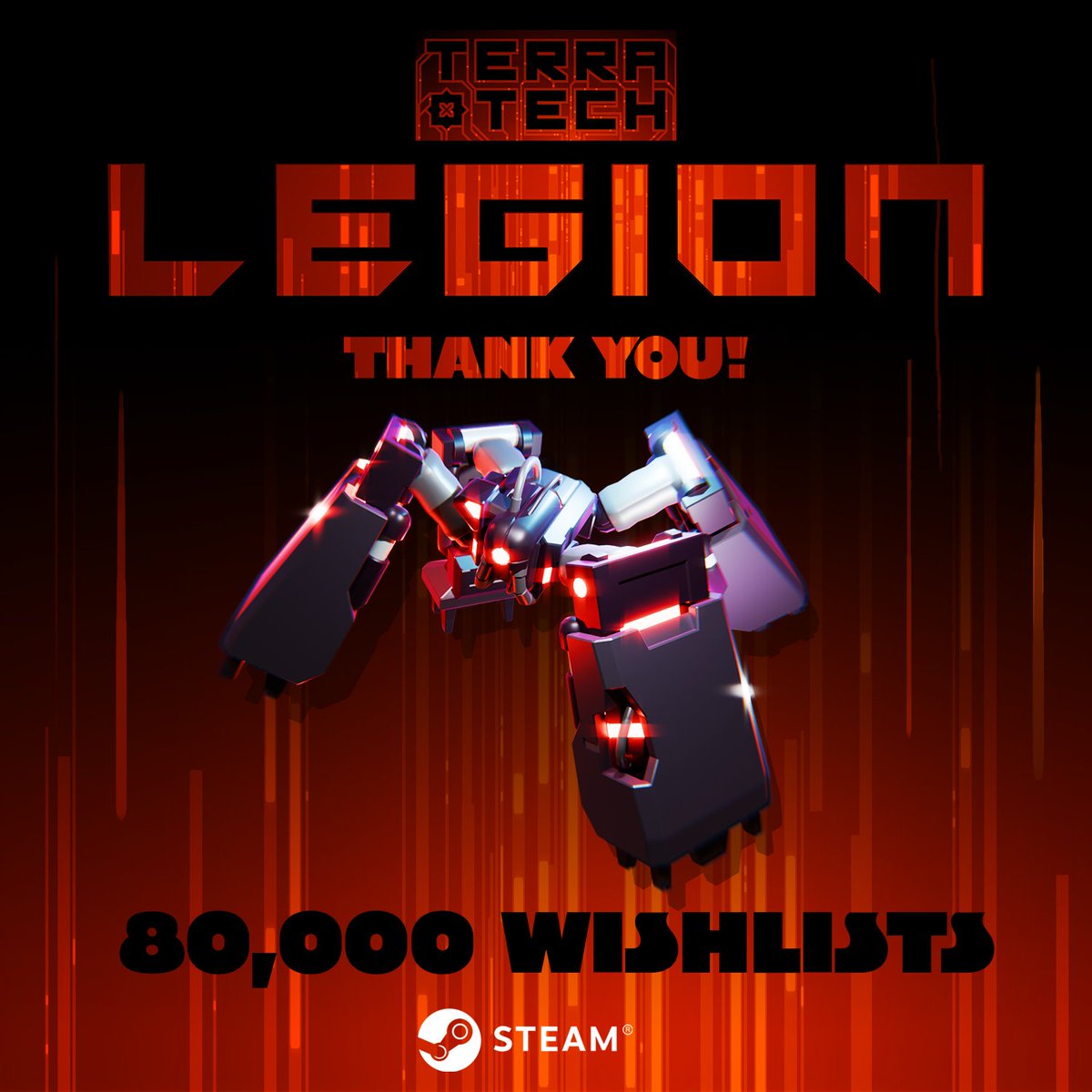 TerraTechGame's tweet image. 80,000 of you can&apos;t wait to crush Legionites in our upcoming bullet-heaven, roguelite, vehicle-builder - TerraTech Legion! 🥳
To join the cause you can wishlist on Steam here 👉 store.steampowered.com/app/3729960/Te…
Thank you for the overwhelming response, we can&apos;t wait to share more!