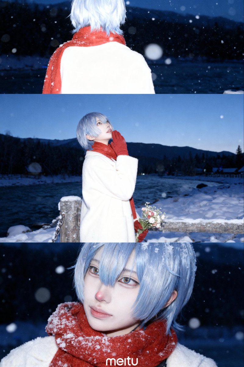 流行りのやつやってみたら激寒で赤鼻になってしまった𐤔𐤔𐤔𐤔