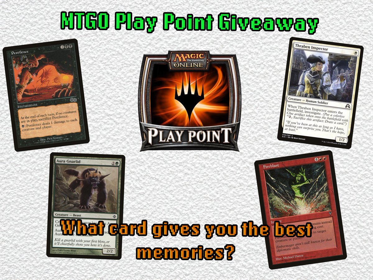 End of the month and forgot I had codes I can give away.  With Spiderman being a bit of a downer, I want people to tell me a story about one of their favourite cards of all time. I'll draw 4 x 120PP MTGO codes out randomly from the replies in 2 days! #MTGOcreator
