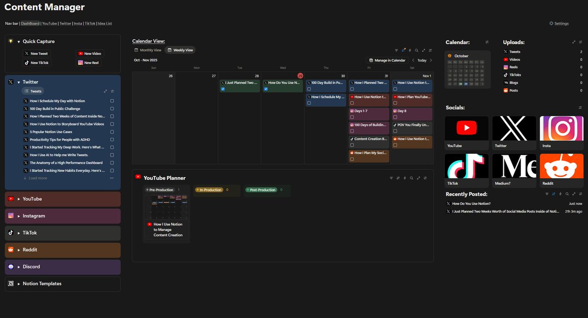 CraftedWorkflow's tweet image. I love how I can use Notion to Ideate → Draft → Schedule → Track all of my online content.

If you&apos;re reading this &amp;amp; you use Notion.
🫵What do you use Notion for?🫵
