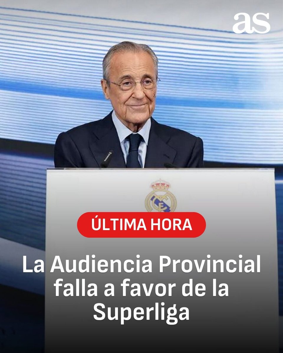 diarioas's tweet image. #ÚLTIMAHORA 

🚨 𝐋𝐚 𝐀𝐮𝐝𝐢𝐞𝐧𝐜𝐢𝐚 𝐏𝐫𝐨𝐯𝐢𝐧𝐜𝐢𝐚𝐥 𝐟𝐚𝐥𝐥𝐚 𝐚 𝐟𝐚𝐯𝐨𝐫 𝐝𝐞 𝐥𝐚 𝐒𝐮𝐩𝐞𝐫𝐥𝐢𝐠𝐚

📝 Nuevo varapalo judicial para la UEFA, que podría afrontar en las próximas semanas una demanda multimillonaria de la competición que impulsa el Real Madrid

✍️…
