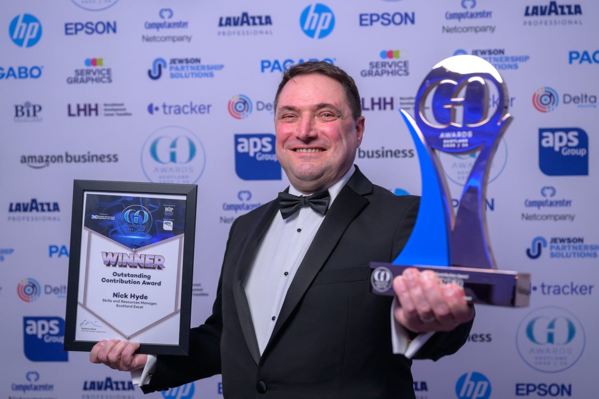 ScotlandExcel's tweet image. What a night for Scotland Excel at the Scottish GO Awards! Nick Hyde, our Skills &amp;amp; Resources Manager, took home the Outstanding Contribution Award. While our Governance Team received Highly Commended in the Procurement Team of the Year category. Well done to all! #proud👏👏👏🏆