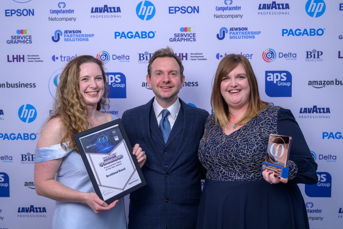 ScotlandExcel's tweet image. What a night for Scotland Excel at the Scottish GO Awards! Nick Hyde, our Skills &amp;amp; Resources Manager, took home the Outstanding Contribution Award. While our Governance Team received Highly Commended in the Procurement Team of the Year category. Well done to all! #proud👏👏👏🏆