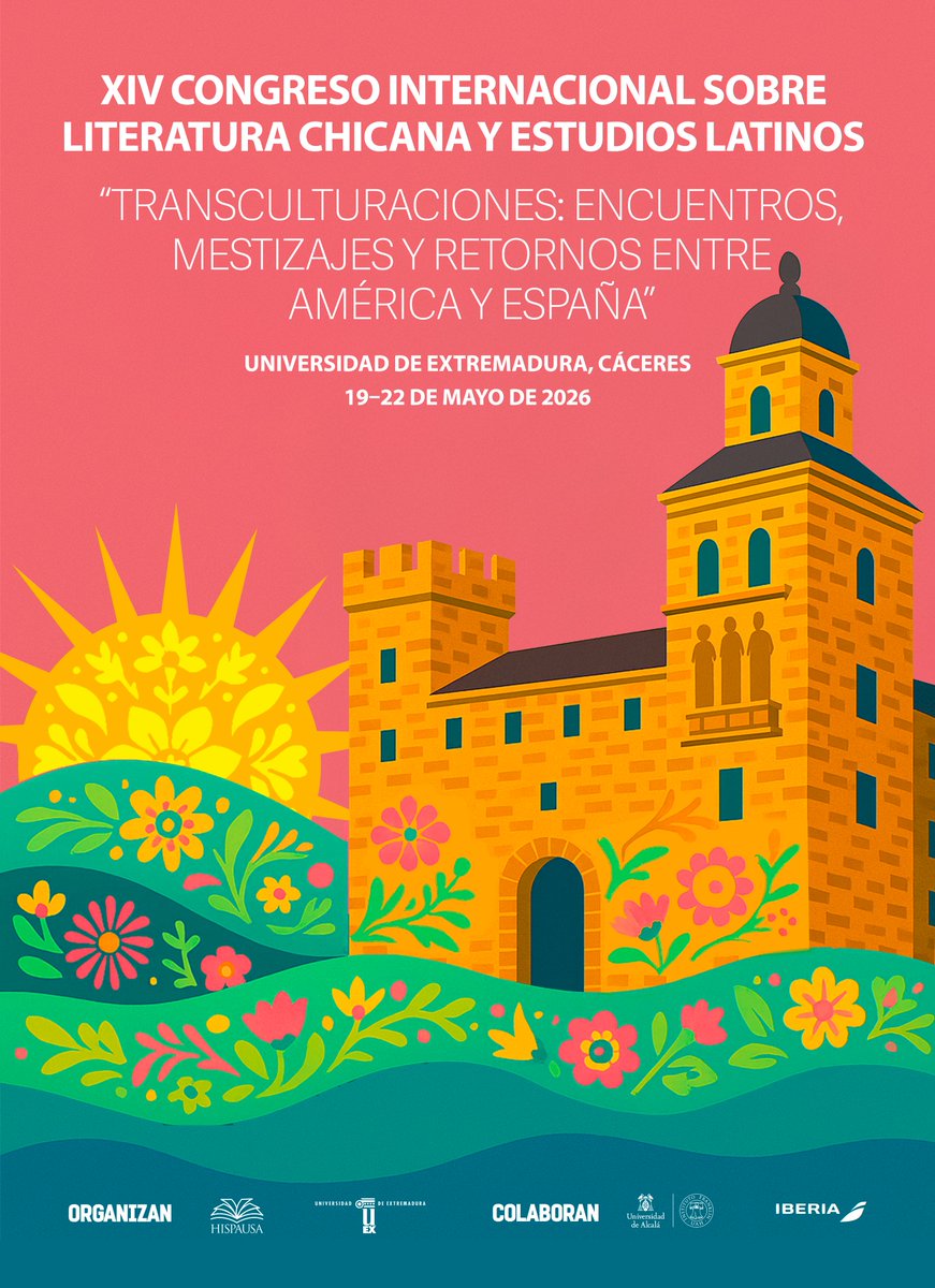 IB_Franklin's tweet photo. Abierto el plazo de envío de propuestas para el XIV Congreso internacional sobre literatura chicana y estudios latinos, bajo el título:

🗨️ “Transculturaciones: Encuentros, mestizajes y retornos entre América y España”
🏢 Organiza: @Hispausa e @infouex 
🤝 Colabora: @IB_Franklin e @Iberia 
📅 Fecha límite: 12 de enero de 2026

Toda la información ➡️ https://t.co/4WCuhBqMRH