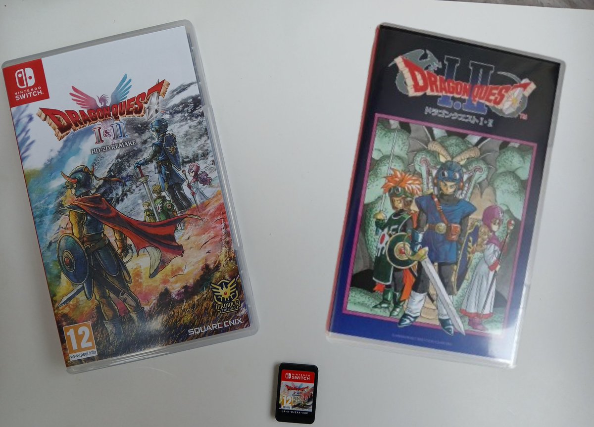 It's arrived 😍

#DragonQuest 1+2 HD-2D remake!

Both alternative covers are shown below 👇

These stunning reimaginings are for the evenings by the fire 👍

Thank you <a href="/game_collection/">The Game Collection</a> 🙌

#NintendoSwitchOLED #gaming