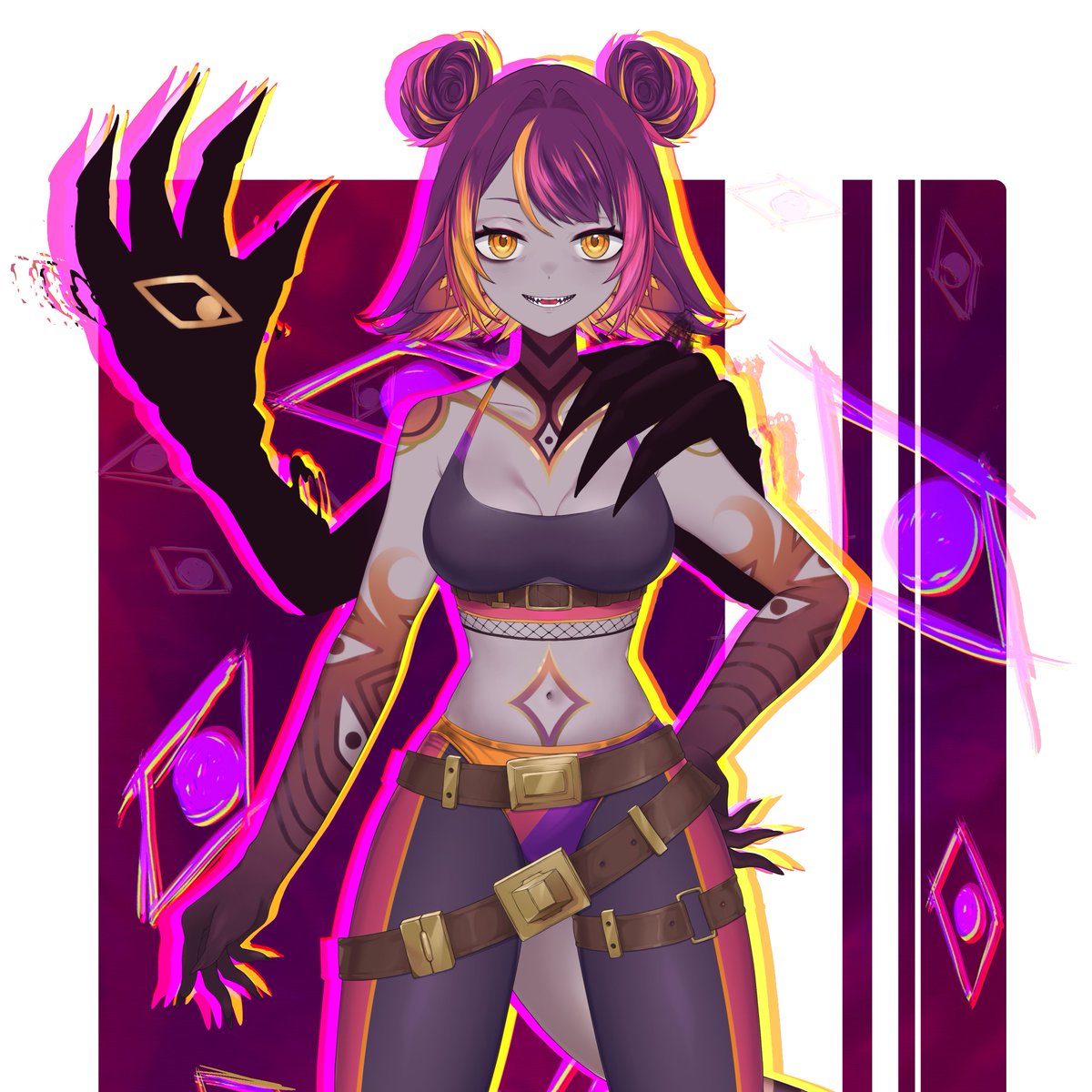 Megu_Muu_'s tweet photo. H̶e̵y I'm Megu!    

I'm a Void harbouring monster girl art &amp; variety vtuber who loves to chat with my community.     

Model art: #DokyouTokina  
Model rig: tba  
☒ https://t.co/5RAeecXVda
☒ https://t.co/ee1Osxpy6A https://t.co/NaWCrWXuPF
