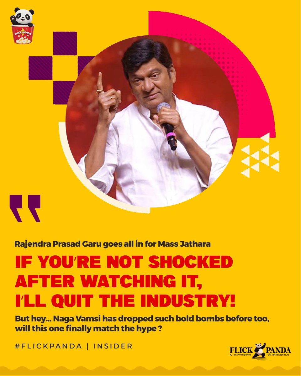 IamFlickPanda's tweet image. #RajendraPrasad Garu goes all in for #MassJathara