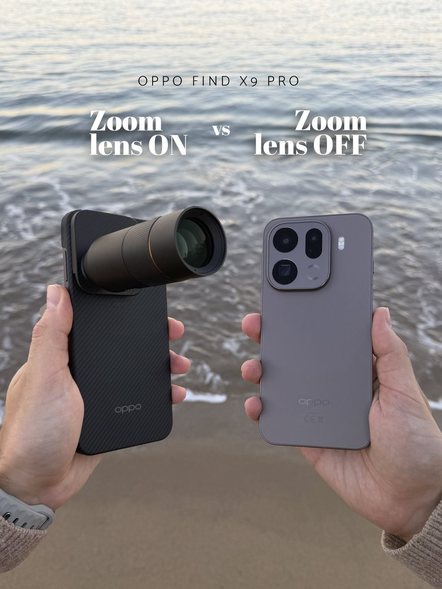 BenGeskin's tweet photo. Let’s find out if the extra Hasselblad Teleconverter Lens is really worth it on the new OPPO Find X9 Pro 📸

ZOOM LENS ON vs OFF 🔍

What do you think? Would you grab that extra zoom lens for your phone? https://t.co/gukcUZ0uC1