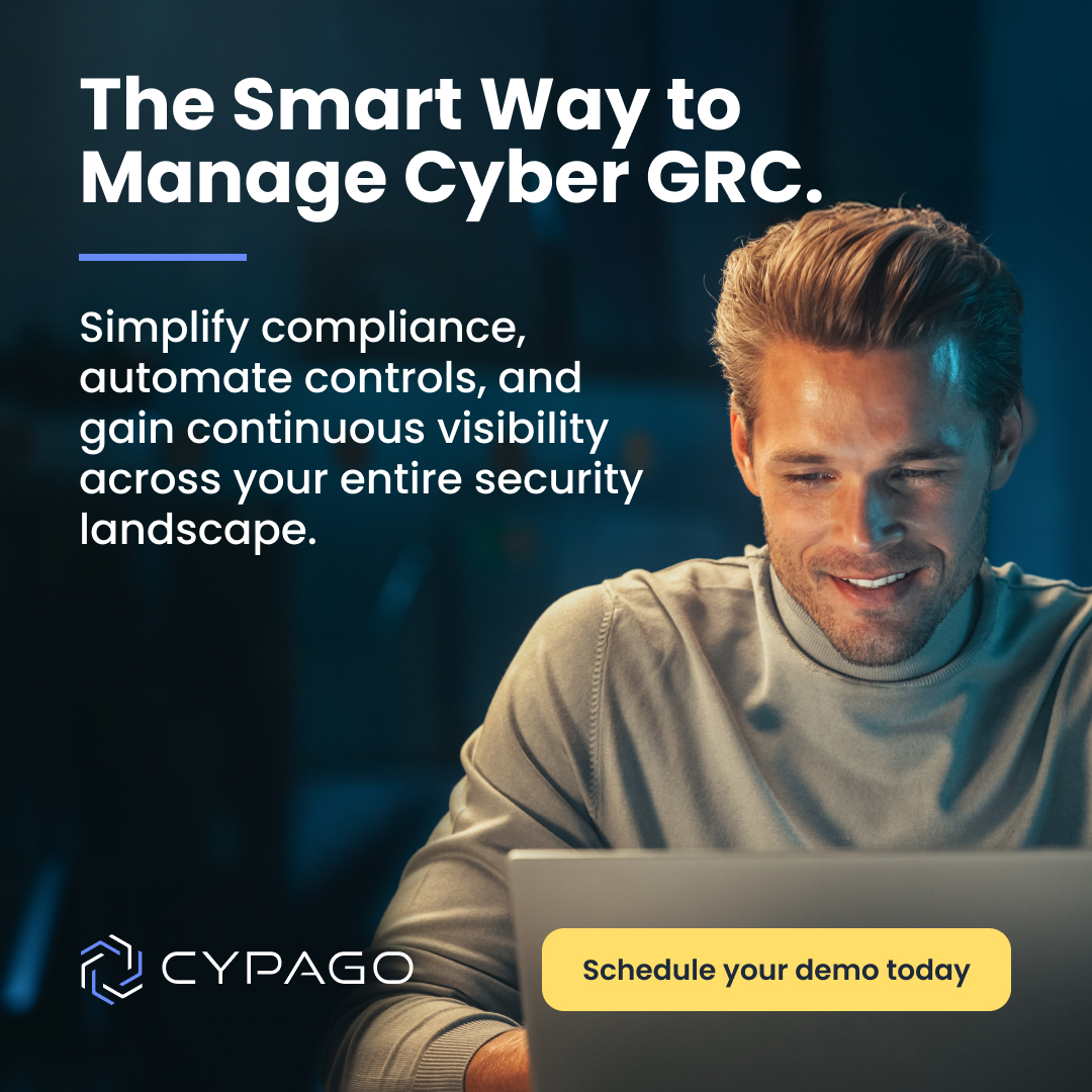 CypagoSec's tweet photo. The smart way to manage Cyber GRC.
Automate compliance, simplify audits, and gain continuous visibility across your entire security landscape with Cypago.

Save time. Reduce risk. Strengthen security.
👉 https://t.co/4zMgeA6Rav

#CyberGRC #ComplianceAutomation #Cypago https://t.co/Y7ERuDxdzH