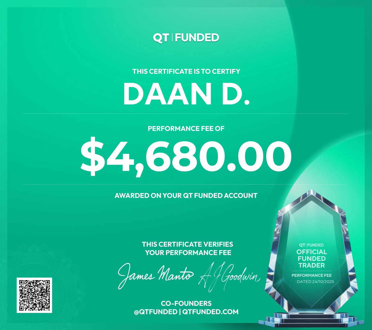 Stop spreading FUD.
Calling <a href="/QtFunded/">QT | FUNDED</a> “payout deniers” is straight-up defamation, they only reject withdrawals when rules are broken.
Consistent traders like <a href="/Daan04_/">Daan04</a> withdraw thousands 💰, no hassle, no complications.
Facts &gt; noise.
Simple:
Follow the rules and get paid. ✅