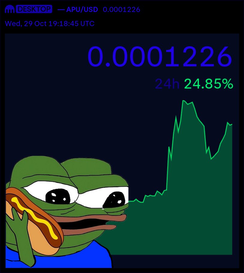 KrakenDesktop's tweet image. GM frens 

✅ $APU +25%