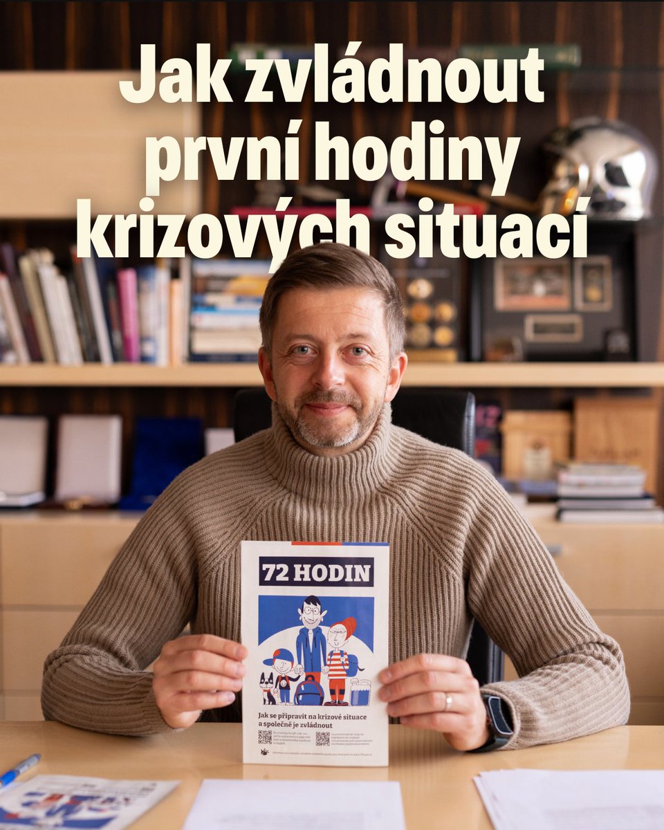 Vit_Rakusan's tweet photo. Brožura 72 hodin míří do schránek každé domácnosti. Projděte si ji a schovejte si ji, prosím! Slouž�� k tomu, abychom byli jako jednotlivci maximálně připraveni na krize a ulehčili tak práci záchranářů, kteří se v prvních hodinách soustředí na záchranu životů a další klíčové úkoly. Dozvíte se, co mít doma připraveno nebo kde získat informace, když nefunguje signál, a pomůže vám tak přečkat krizové chvíle bez obav o základní životní potřeby. Být připraven znamená pomoct zachraňovat životy druhých. Díky!