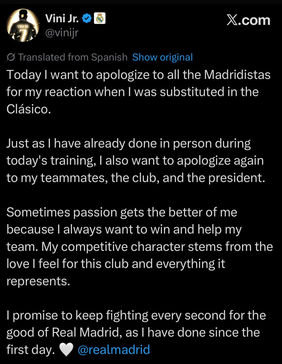 🚨🚨 VINI JR. OFFICIAL STATEMENT: