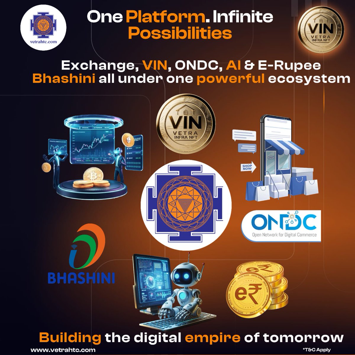 vetrahtc's tweet photo. 🌐 One Platform. Infinite Possibilities.

VetraHTC unites Exchange, VIN, ONDC, AI, E-Rupee &amp; Bhashini, all under one powerful ecosystem.
Building the digital empire of tomorrow, driven by innovation, intelligence &amp; integration.

https://t.co/7ItoPeeCgX

#VetraHTC #VIN #AI #ONDC https://t.co/IxFtaxCZiC