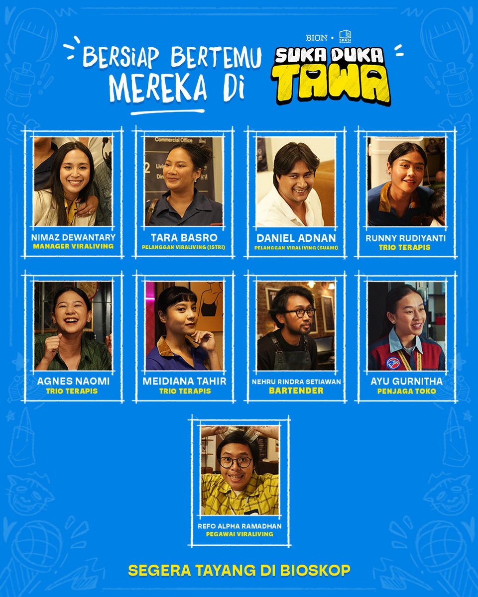 Yang bakal main dan muncul di film SUKA DUKA TAWA!

😳😳😳😳😳😳