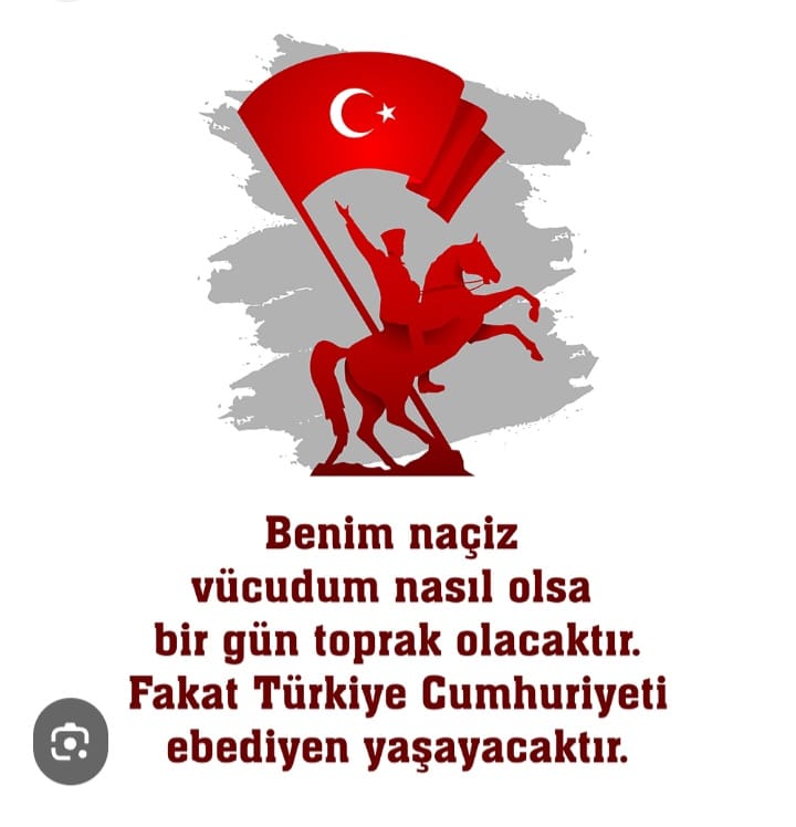 Cumhuriyet Bayramımızın 102.yılı kutlu olsun.Nice özgür yarınlara.
Yaşasın tam bağımsız Türkiye
Yaşasın Atatürk devrim ve ilkeleri.
Başta ulu önderimiz Mustafa Kemal Atatürk ve tüm devrim şehitlerimizi saygı,minnet ve özlemle anıyorum.
#CumhuriyetBayramı