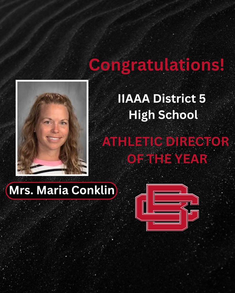 Congratulations to Mrs. Maria Conklin for being named the IIAAA District 5 High School Athletic Director of the Year.