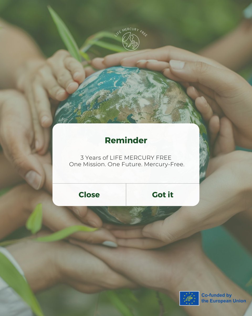 LifeMercuryFree's tweet photo. Three years of action. One shared goal, a mercury-free world. 💙
As the LIFE MERCURY FREE project concludes, we celebrate achievements, partnerships, and the beginning of new ideas for a cleaner, safer future. 🌍
#LIFEMercuryFree #Sustainability #CleanFuture https://t.co/GKS6aApmYT