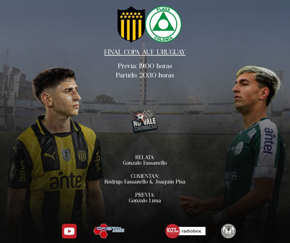 ¡𝐇𝐎𝐘 𝐇𝐀𝐘 𝐅𝐈𝐍𝐀𝐋!🏆
𝐏𝐞𝐧̃𝐚𝐫𝐨𝐥 y 𝐏𝐥𝐚𝐳𝐚 𝐂𝐨𝐥𝐨𝐧𝐢𝐚 se miden esta noche en el 𝐄𝐬𝐭𝐚𝐝𝐢𝐨 𝐂𝐞𝐧𝐭𝐞𝐧𝐚𝐫𝐢𝐨 por 𝐂𝐨𝐩𝐚 𝐀𝐔𝐅 𝐔𝐫𝐮𝐠𝐮𝐚𝐲.🤩

𝐏𝐑𝐄𝐕𝐈𝐀: 𝟏𝟗:𝟎𝟎 𝐡𝐨𝐫𝐚𝐬
𝐏𝐀𝐑𝐓𝐈𝐃𝐎: 𝟐𝟎:𝟑𝟎 𝐡𝐨𝐫𝐚𝐬 

𝐍𝐎 𝐕𝐀𝐋𝐄 𝐂𝐇𝐔𝐌𝐁𝐄𝐀𝐑📻