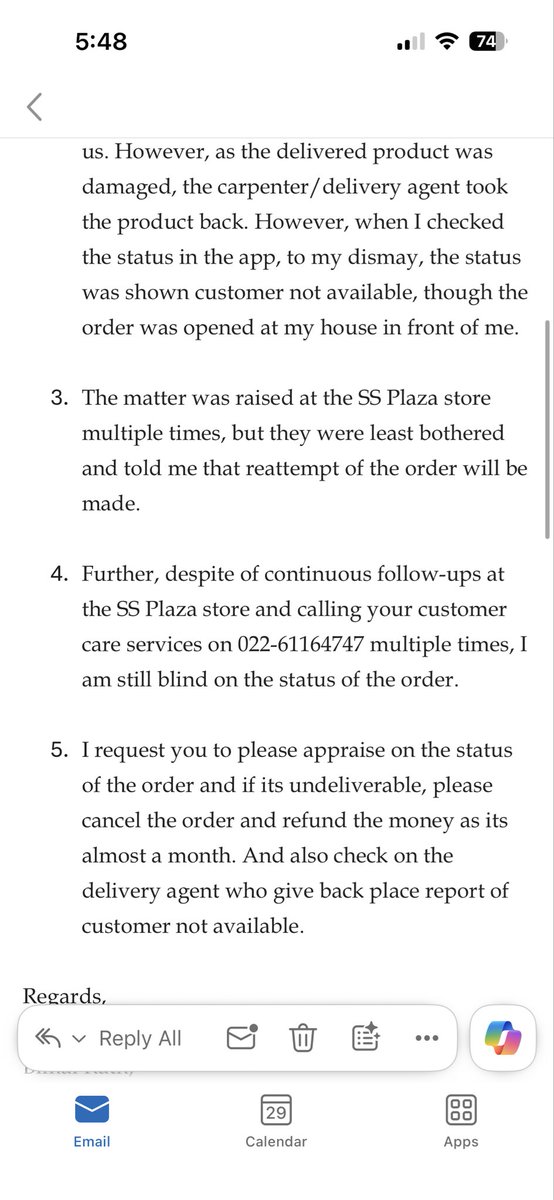 RathBimal's tweet photo. @Pepperfry Its not happy furniture but harrassment to me. Refer the attachment. #pepperfry Despite numneours calls to Customer care, status is unknown. I called Ur CC just before this message and CC was not able to confirm delivery date. False Claims, Robotic Replies etc. https://t.co/uPxRutbq2A