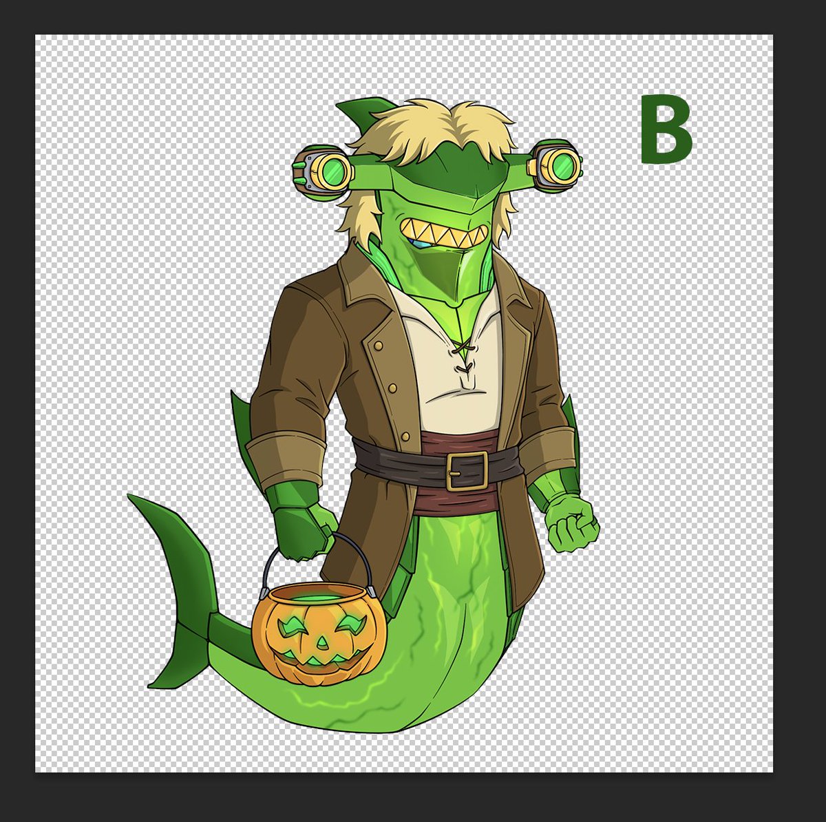 Which one you like more as new splashscreen for Shackoween release? Can't decide on the teeth - A or B?